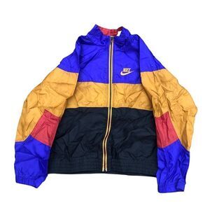 Vintage 90s Nike Windbreaker Small Gray Tag Multicolor